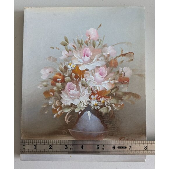 Original Floral Oil Painting On Stretched Canvas Signed By Artist Roxy - Romanti - Picture 13 of 14